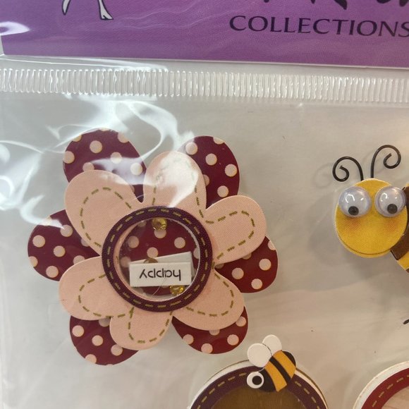 Scrapbook Embellishments Stickers Googly Eye Bees Flowers Paper Crafts Cards - Picture 2 of 13